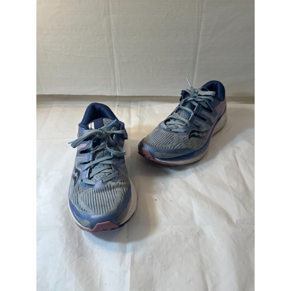 Saucony Womens Ride ISO Blue Purple Everun Running Gym Shoes Size 8.5
